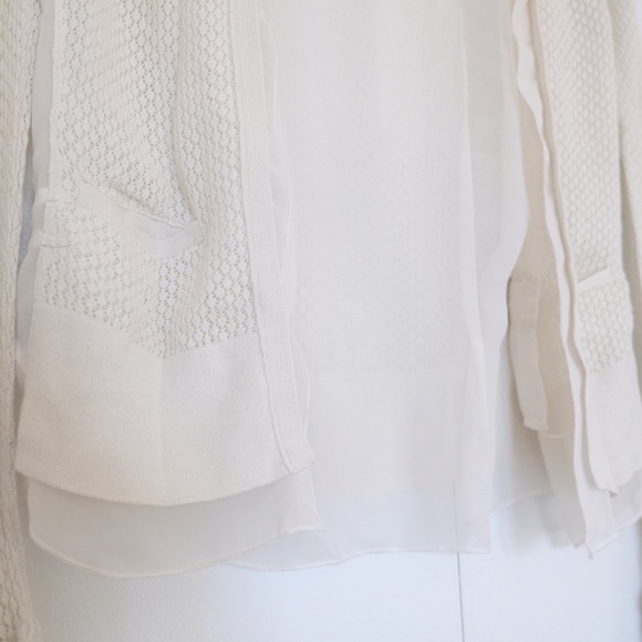 BCBG MAXAZRIA White Cardigan w/ lots of textures - Picture 6 of 8